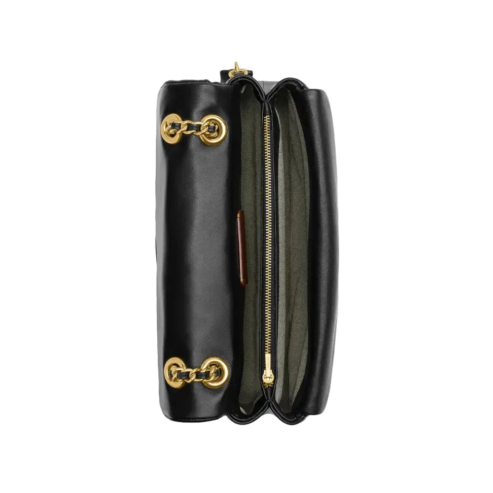 Tabby Shoulder Bag 26 With Pillow Quilting - Brass/Black