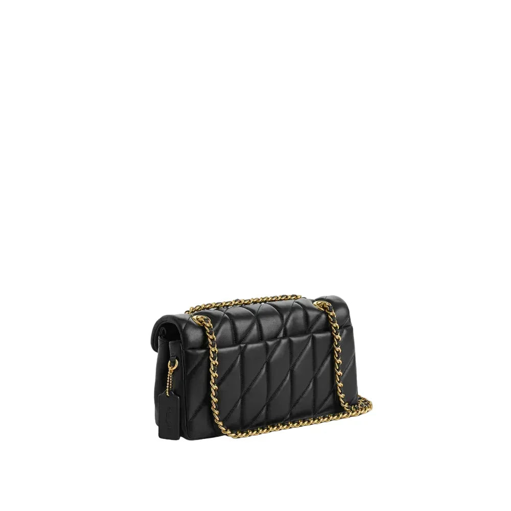 Tabby Shoulder Bag 26 With Pillow Quilting - Brass/Black