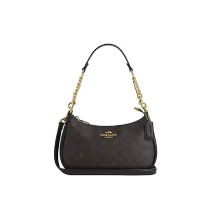 Teri Shoulder Bag In Signature Canvas  - Walnut