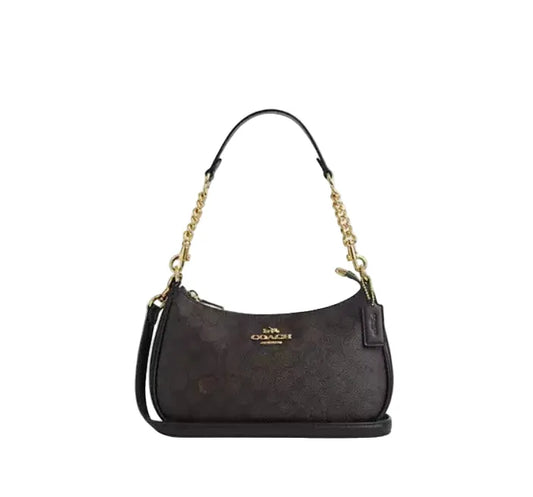 Teri Shoulder Bag In Signature Canvas  - Walnut